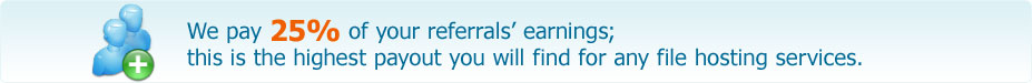 We pay 25% of your referrals' earnings!